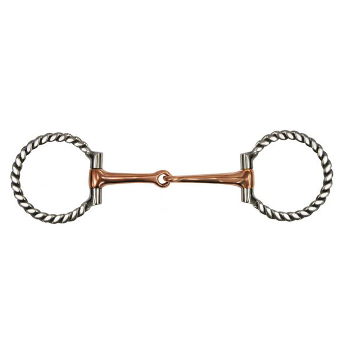 Showman stainless steel show flat twisted ring cheeks copper broken mouthpiece - Lazy L Ranch Co.