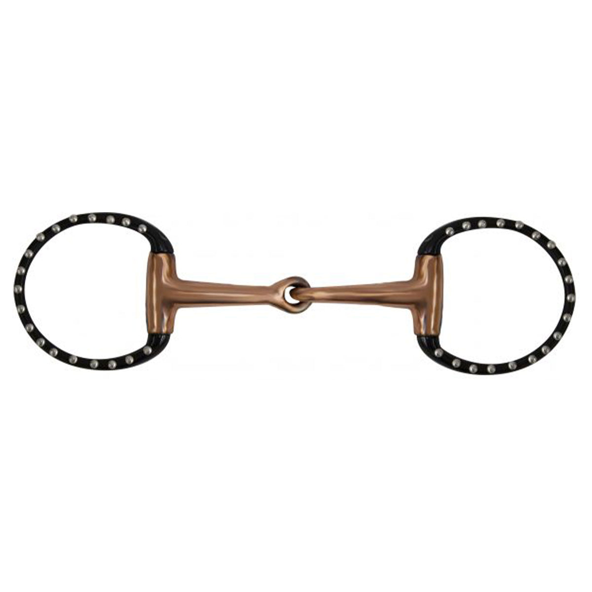 Showman Eggbutt style with black steel ring cheeks with silver dots - Lazy L Ranch Co.
