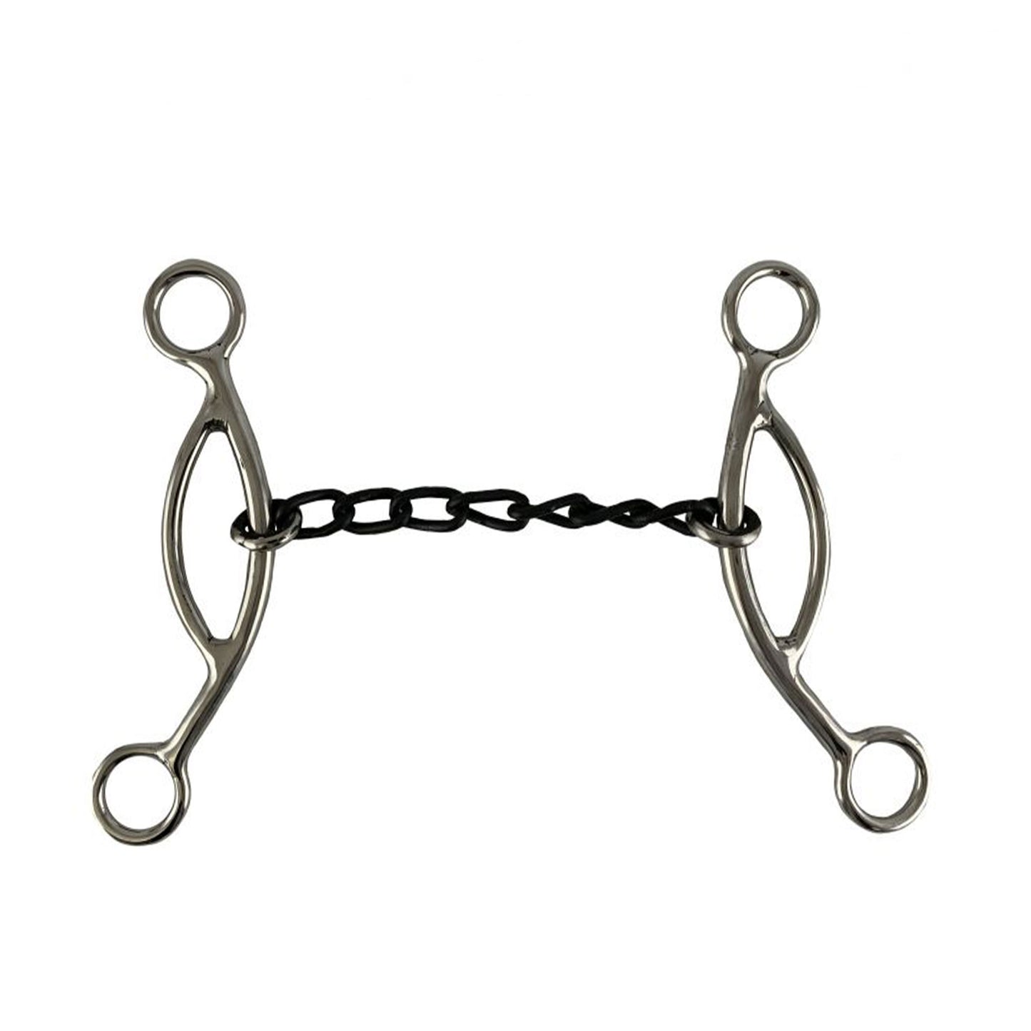 Showman Stainless Steel sweet iron mouth chain with sliding gag - Lazy L Ranch Co.