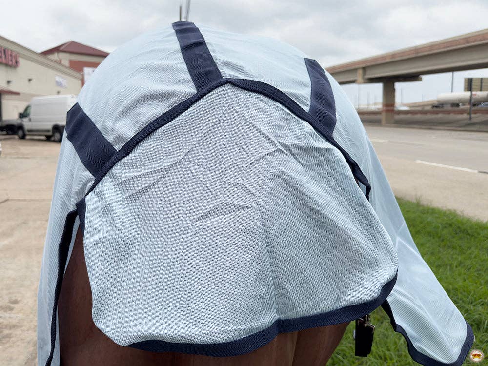 HILASON 72" Horse Fly Sheet with Neck UV Protect Mesh Bug Mosquito Summer White | Horse Fly Sheet | Horse Western Fly Sheet | Fly Sheets for Horses | Mosquitoes Protection for Horses - Lazy L Ranch Co.