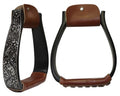 Black Aluminum Engraved Stirrups