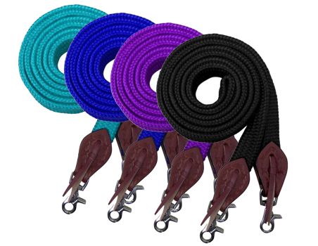Showman 8' Flat Polyester Roping/Barrel Reins - Lazy L Ranch Co.