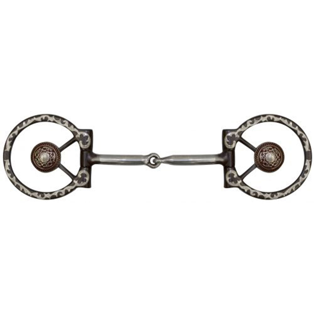 Showman brown steel concho snaffle