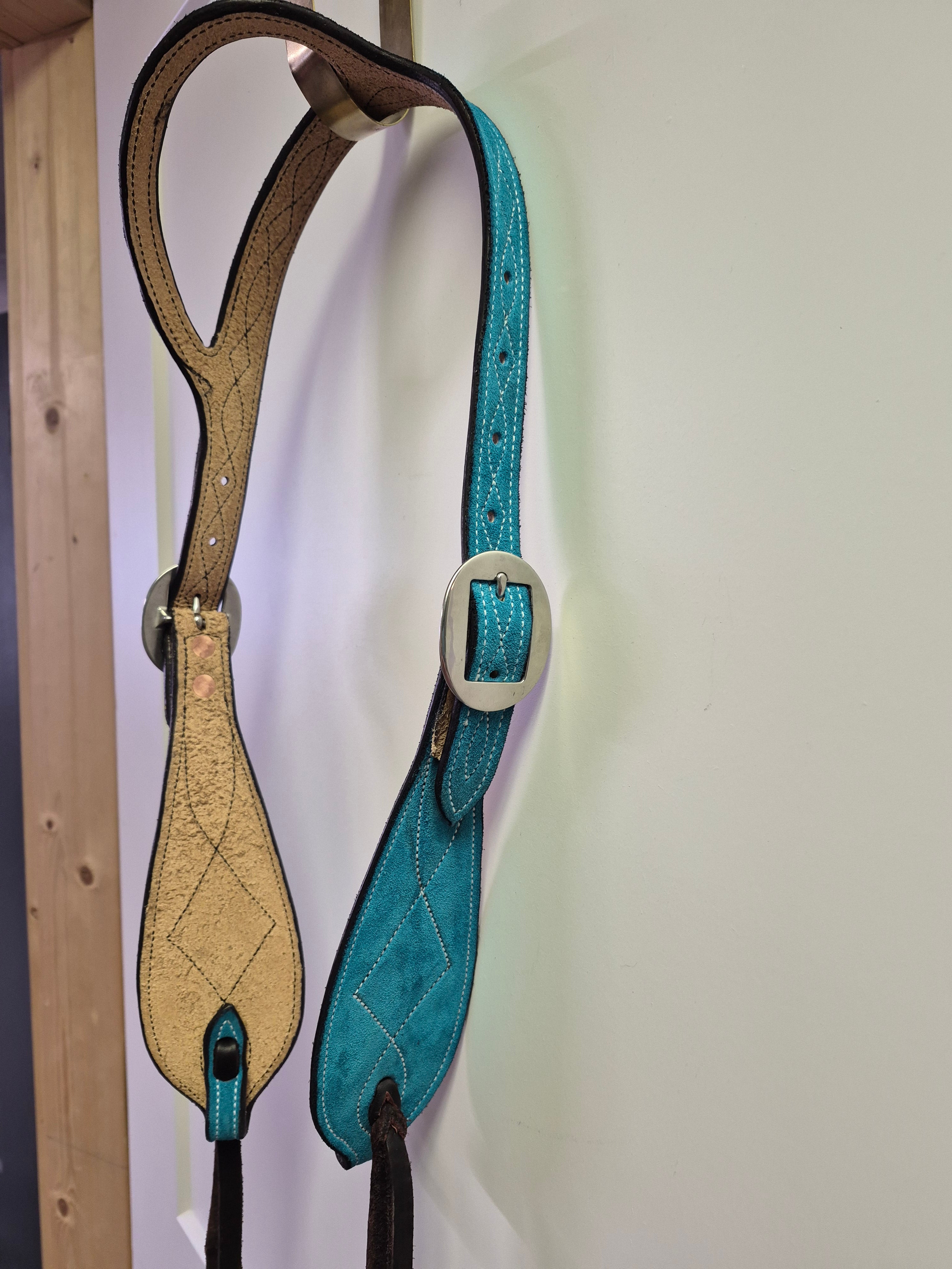 Turquoise One Ear Headstall- Gunslinger Stitching