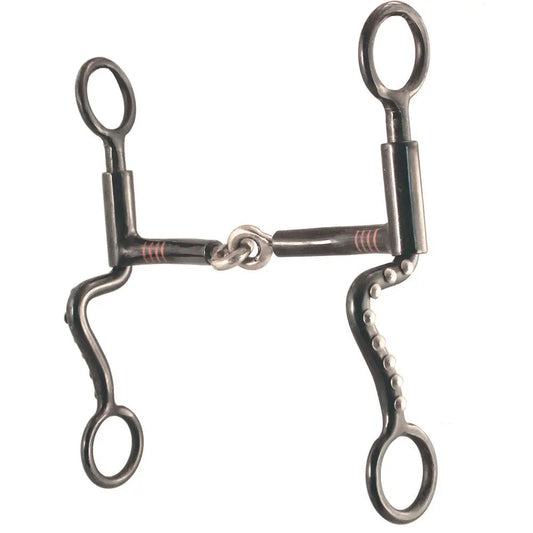 Robart Pinchless 7 Shank with Copper Inlay Snaffle Bit 5"