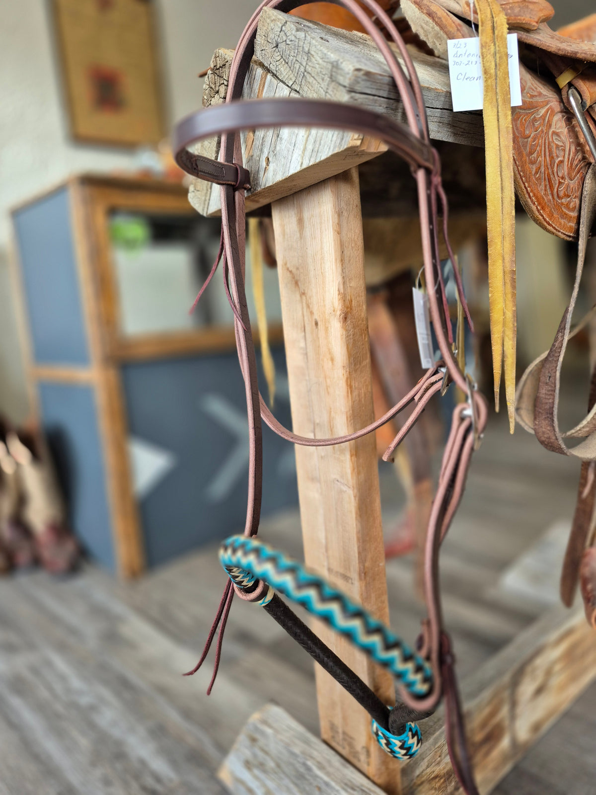 Turquoise Bosal with Premium Browband Hanger