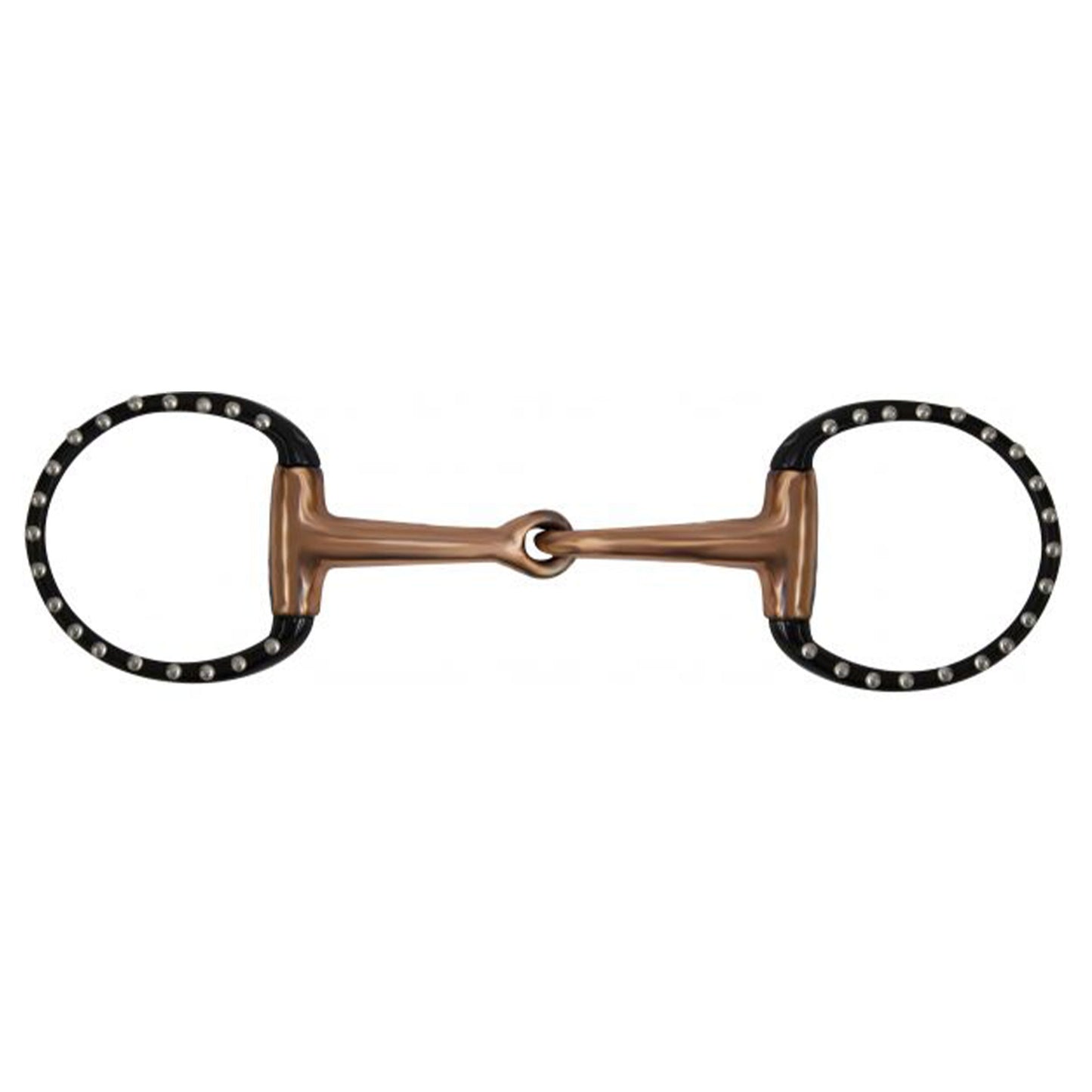 Showman Eggbutt style with black steel ring cheeks with silver dots - Lazy L Ranch Co.