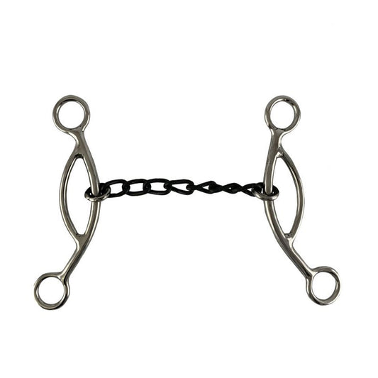 Showman Stainless Steel sweet iron mouth chain with sliding gag - Lazy L Ranch Co.