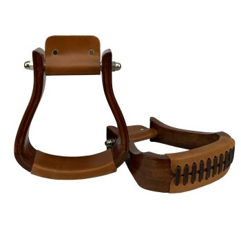Showman Dark Finish Wooden Stirrups - Lazy L Ranch Co.