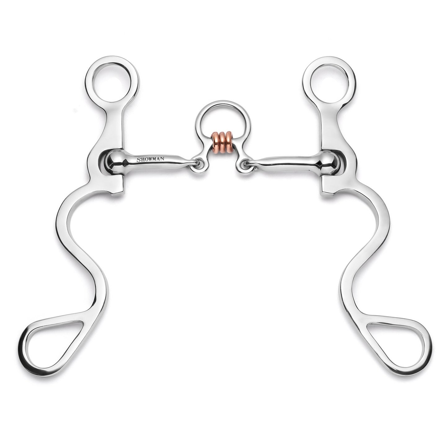 Showman long S shank with 3 piece jointed copper rollers - Lazy L Ranch Co.