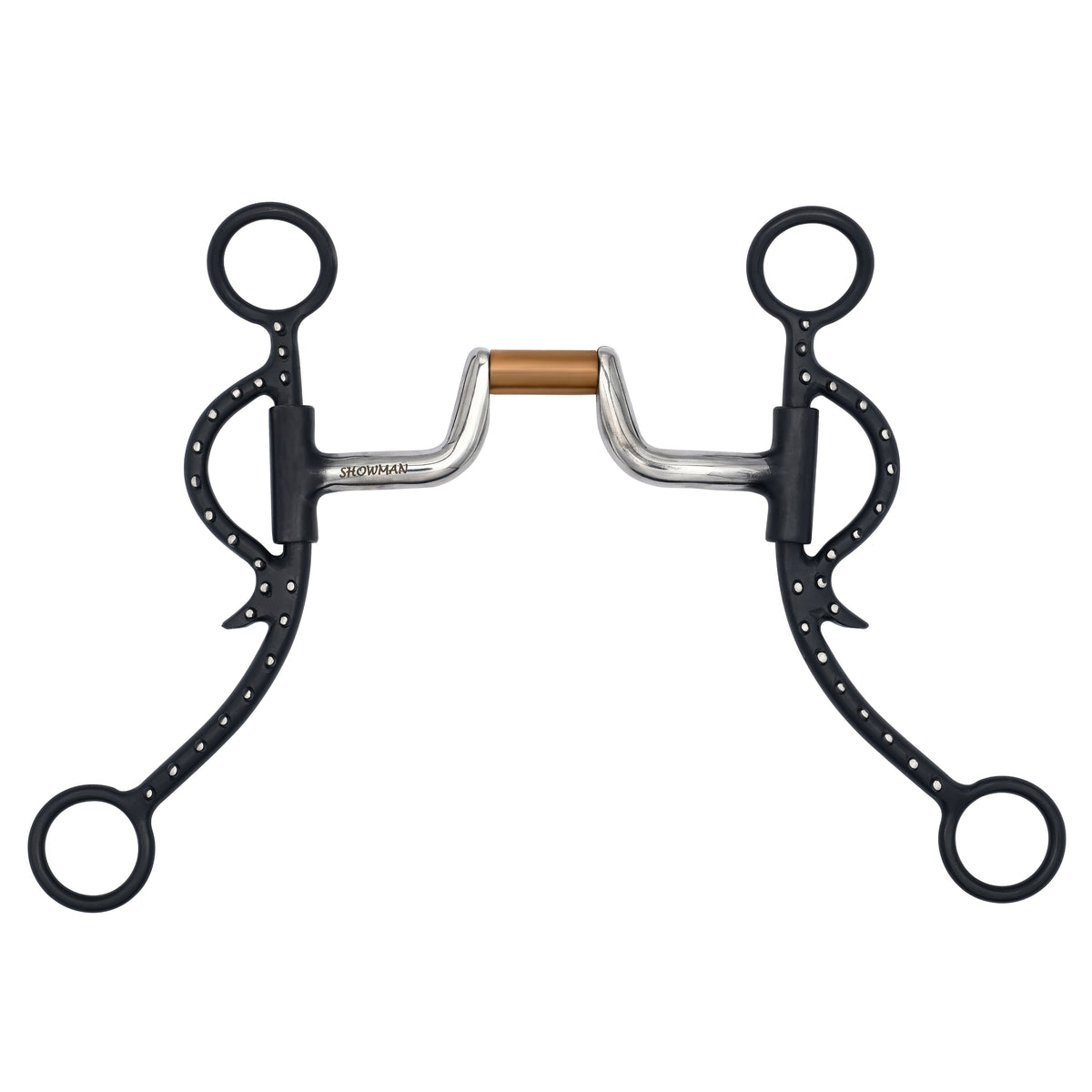 Showman Med. Shank Copper Hinge Ported Bit - Lazy L Ranch Co.