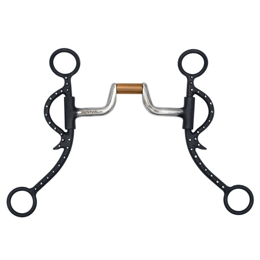 Showman Med. Shank Copper Hinge Ported Bit - Lazy L Ranch Co.