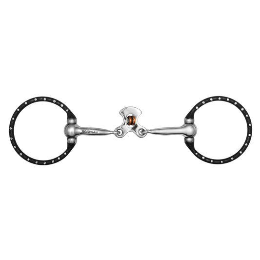 Showman D ring silver dotted double copper roller - Lazy L Ranch Co.