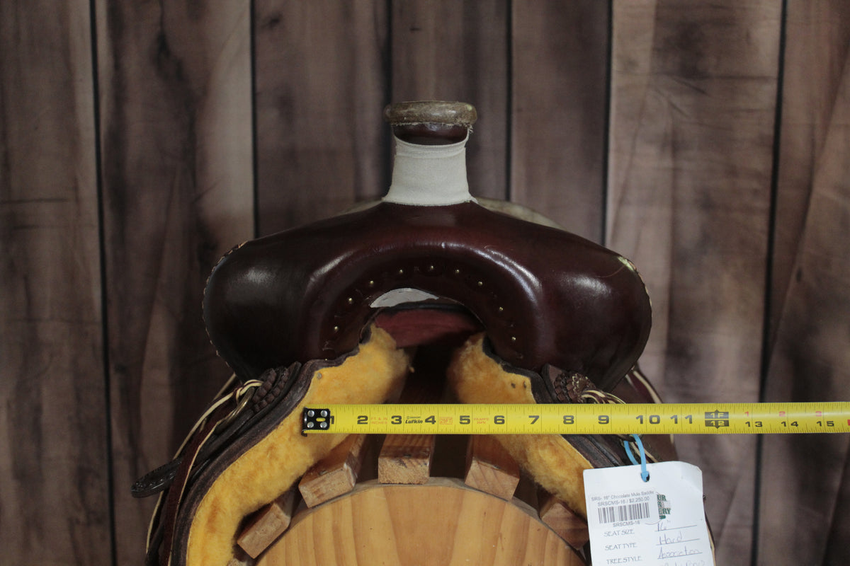 Sulphur River Saddlery- 16" Chocolate Mule Saddle - Lazy L Ranch Co.
