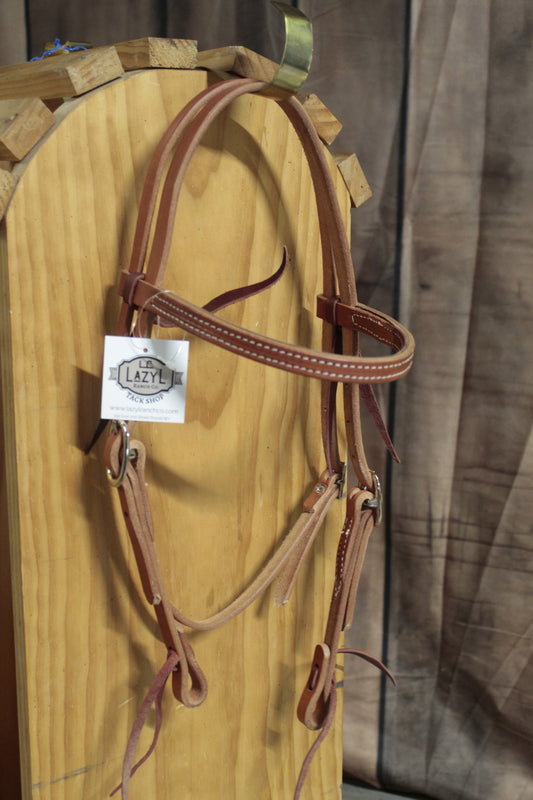 Medium Lightweight Browband Headstall-Harness Leather - Lazy L Ranch Co.