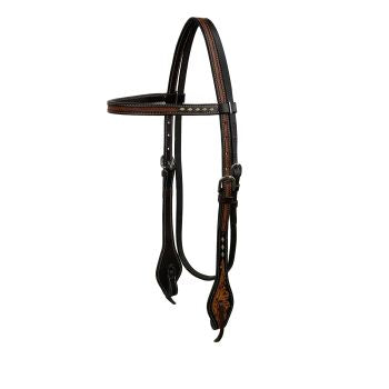 Showman Midnight Flora Browband Headstall - Lazy L Ranch Co.