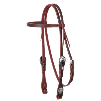 Showman Turquoise Halo Browband Headstall - Lazy L Ranch Co.