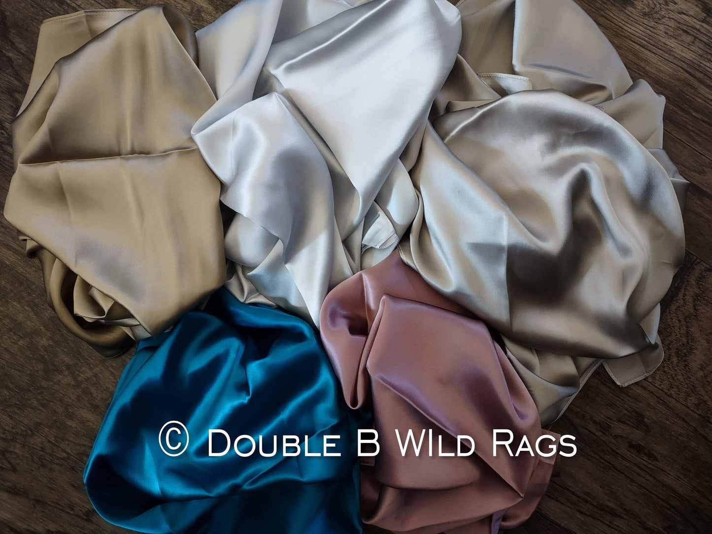 Wild Rag 100% SILK 823 Solid Teal, Silver, Mauve, Ivory, OR Beige Cowboy Western Neck Scarf Bandanna by Double B Wild Rags - Lazy L Ranch Co.