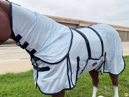 HILASON 72" Horse Fly Sheet with Neck UV Protect Mesh Bug Mosquito Summer White | Horse Fly Sheet | Horse Western Fly Sheet | Fly Sheets for Horses | Mosquitoes Protection for Horses - Lazy L Ranch Co.