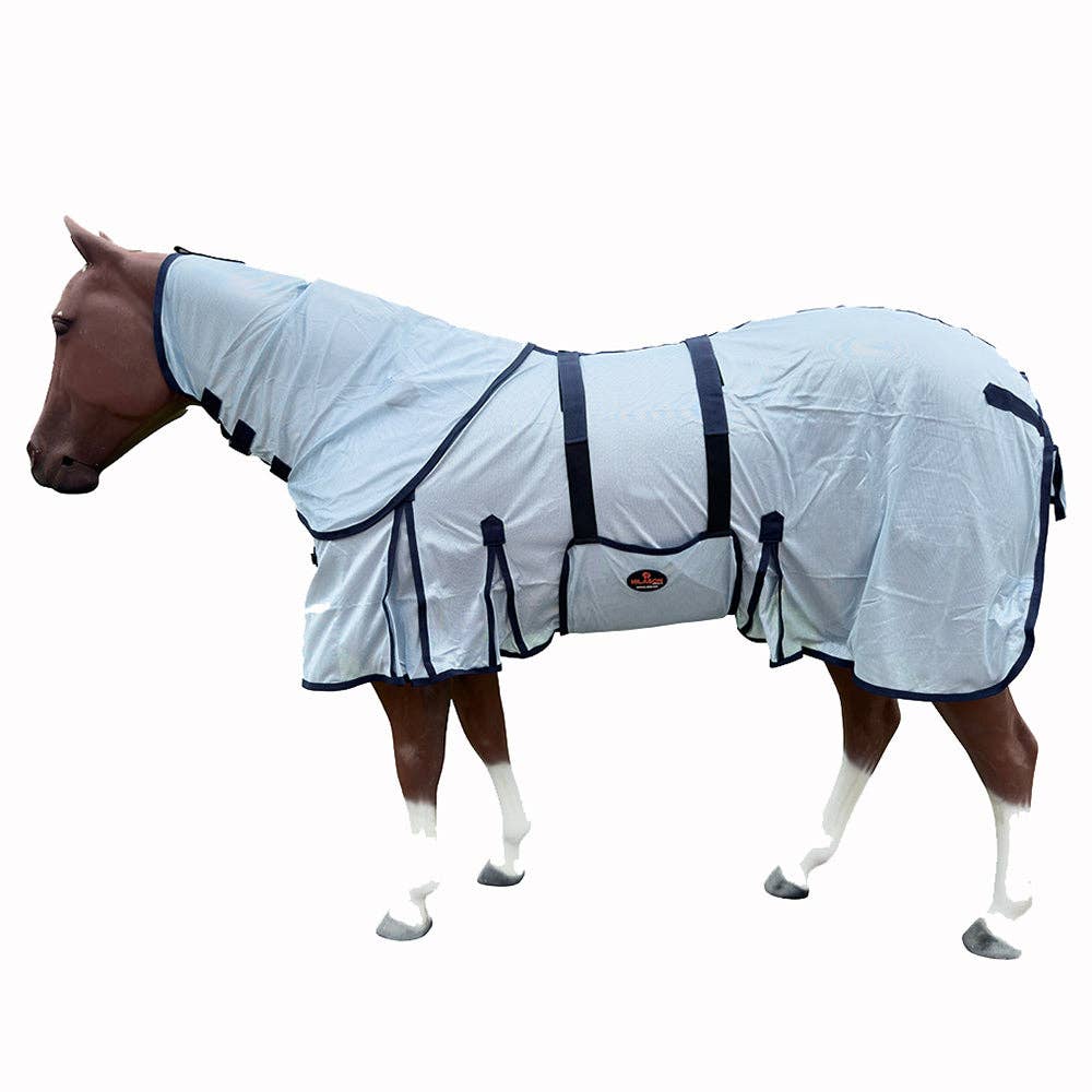 HILASON 72" Horse Fly Sheet with Neck UV Protect Mesh Bug Mosquito Summer White | Horse Fly Sheet | Horse Western Fly Sheet | Fly Sheets for Horses | Mosquitoes Protection for Horses