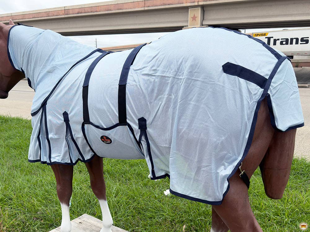 HILASON 72" Horse Fly Sheet with Neck UV Protect Mesh Bug Mosquito Summer White | Horse Fly Sheet | Horse Western Fly Sheet | Fly Sheets for Horses | Mosquitoes Protection for Horses - Lazy L Ranch Co.