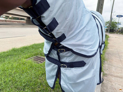 HILASON 72" Horse Fly Sheet with Neck UV Protect Mesh Bug Mosquito Summer White | Horse Fly Sheet | Horse Western Fly Sheet | Fly Sheets for Horses | Mosquitoes Protection for Horses - Lazy L Ranch Co.