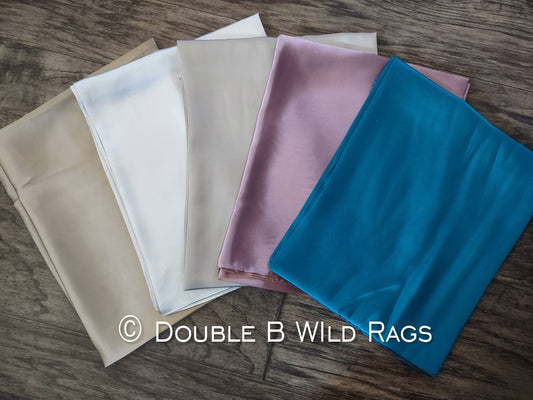 Wild Rag 100% SILK 823 Solid Teal, Silver, Mauve, Ivory, OR Beige Cowboy Western Neck Scarf Bandanna by Double B Wild Rags - Lazy L Ranch Co.